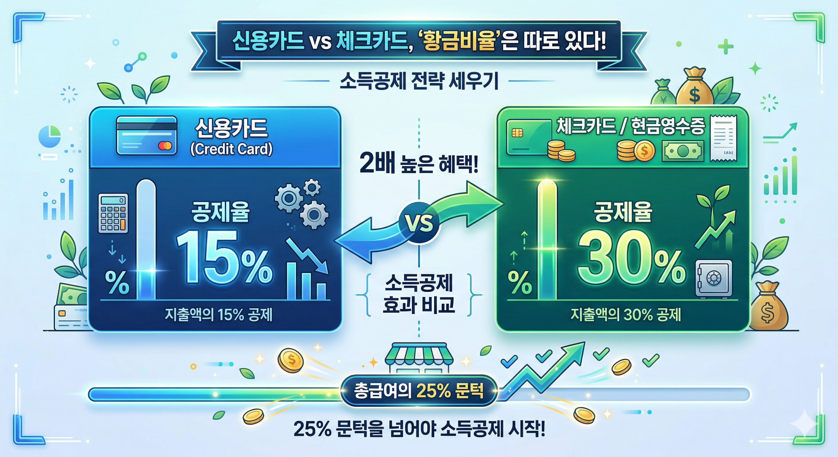 신용카드와 체크카드 공제율