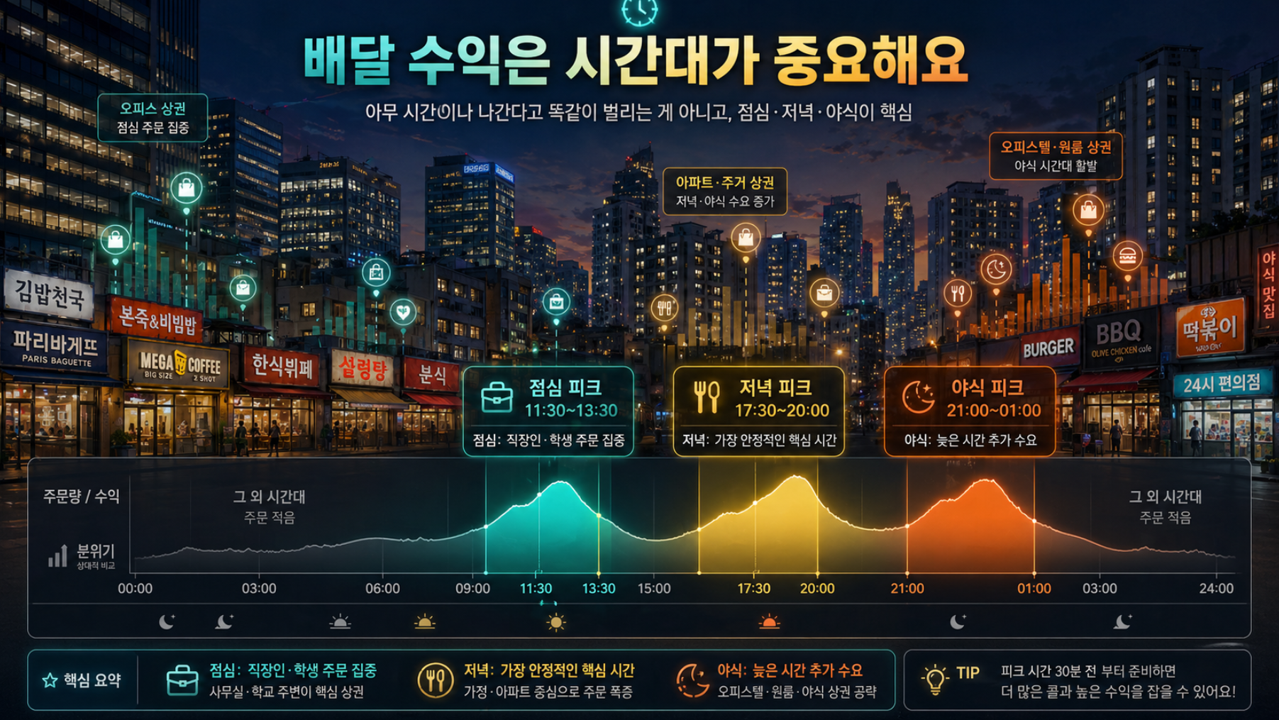 배달할 때 중요한 시간대가 있다는걸 설명하는 사진