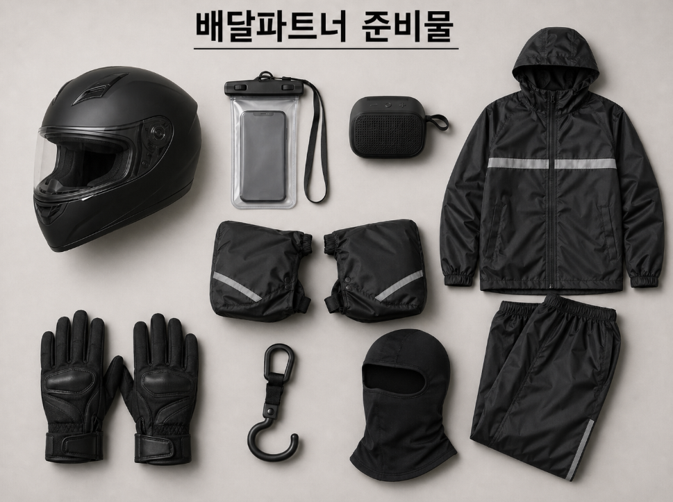 배달대행 시작할 때 준비물 사진