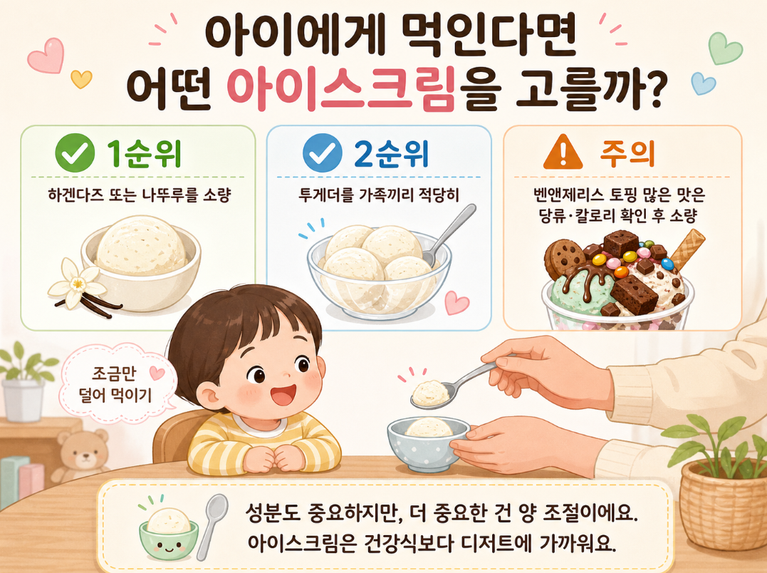 아이가 먹기좋은 아이스크림 순위